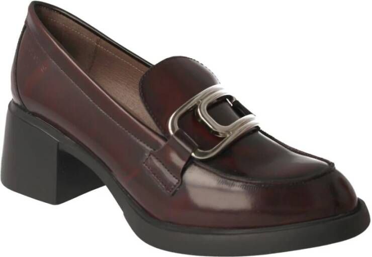 Wonders Dames Granate Leren Mocassin Bruin Dames