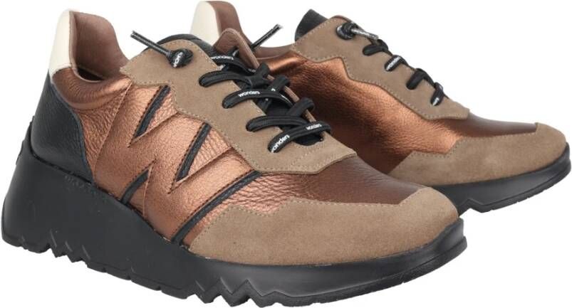 Wonders Gouden vetersneaker voor dames Multicolor Dames