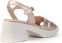 Wonders Premium Leren Hoge Hak Sandalen Beige Dames - Thumbnail 9