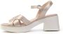 Wonders Premium Leren Hoge Hak Sandalen Beige Dames - Thumbnail 10