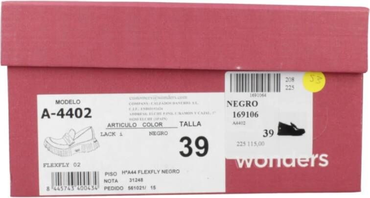 Wonders Klassieke Loafers in Zwart Lakleer