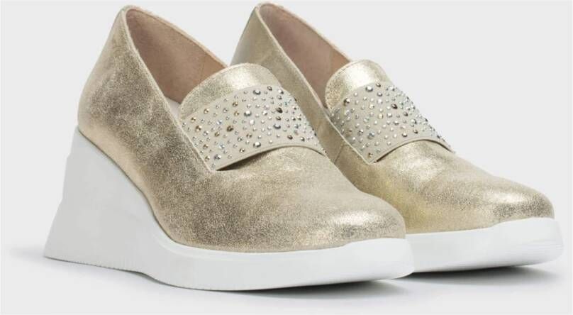 Wonders Mocasín Bone Dorado Color: Metalizados Yellow Dames