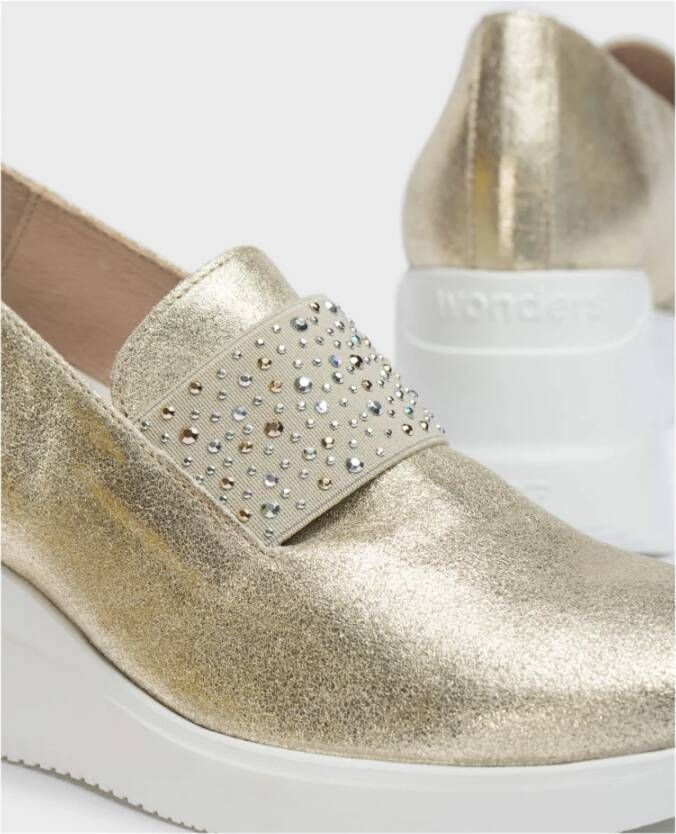 Wonders Mocasín Bone Dorado Color: Metalizados Yellow Dames