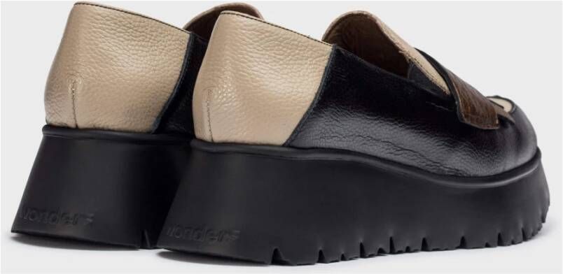 Wonders Mocasines Medianoche Oro Color: Negro Multicolor Dames
