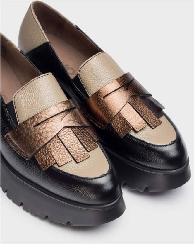 Wonders Mocasines Medianoche Oro Color: Negro Multicolor Dames
