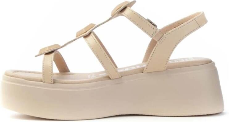 Wonders Plateau Sandaal Donna Leren Eva Zool Beige Dames