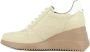 Wonders Florale Openwork Sneaker met Rits en Vetersluiting Beige Dames - Thumbnail 3