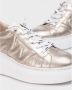 Wonders Gouden Leren Platform Sneaker met Ingedrukt Letterdetail Gray Dames - Thumbnail 4