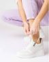 Wonders Florale Openwork Sneaker met Rits en Vetersluiting White Dames - Thumbnail 12
