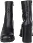 Wonders Stijlvolle Zwarte Leren Dames Enkellaars Black Dames - Thumbnail 4