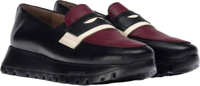 Wonders Zwarte dames loafers lichtgewicht sleehakken Black Dames