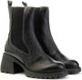 Wonders Zwarte leren Chelsea laars met rits en gekartelde hak Black Dames - Thumbnail 2