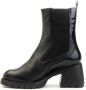 Wonders Zwarte leren Chelsea laars met rits en gekartelde hak Black Dames - Thumbnail 4