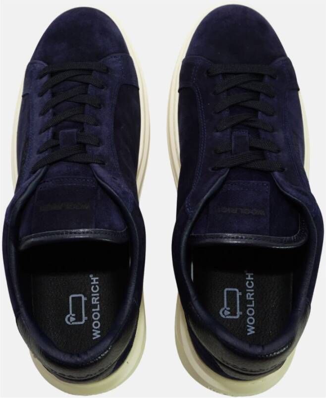 Woolrich Blauwe Suède Court Sneakers Mannen Blue Heren - Foto 3