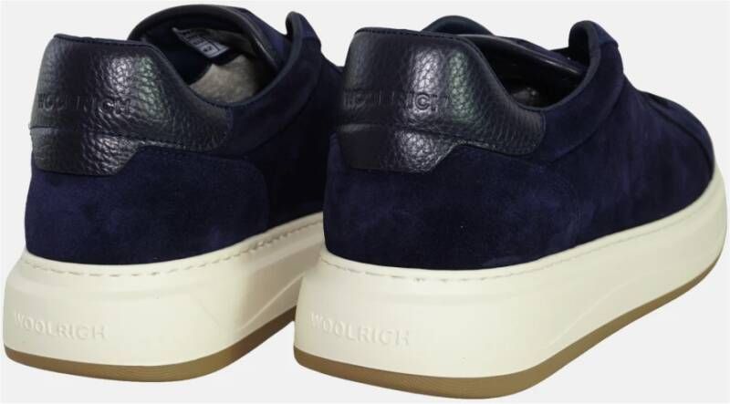 Woolrich Blauwe Suède Court Sneakers Mannen Blue Heren - Foto 4