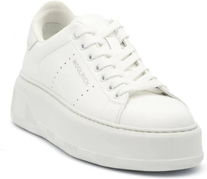 Woolrich Chunky Leren Sneakers Wit White Dames