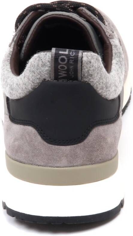 Woolrich Grijze Suède Schoen met Wolruit