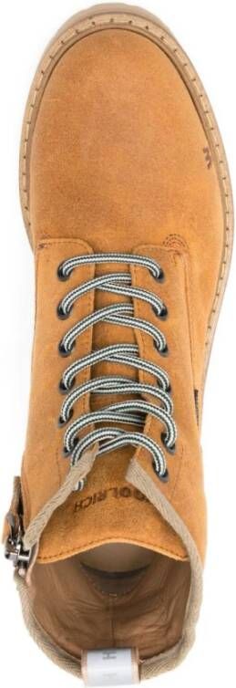Woolrich Leren bruine laarzen met zijde & nylon