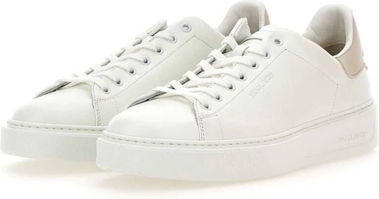 Woolrich Leren Witte Sneakers White Heren