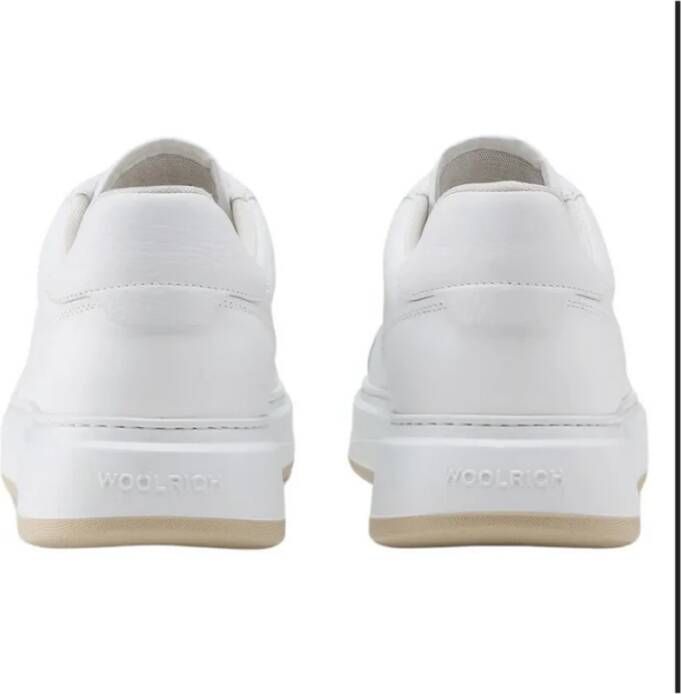 Woolrich Witte leren sneakers met uitneembare binnenzool White Heren