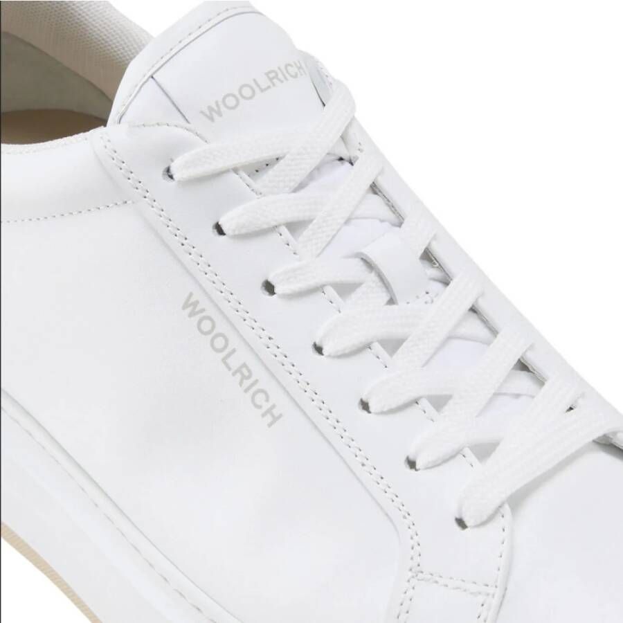 Woolrich Witte leren sneakers met uitneembare binnenzool White Heren