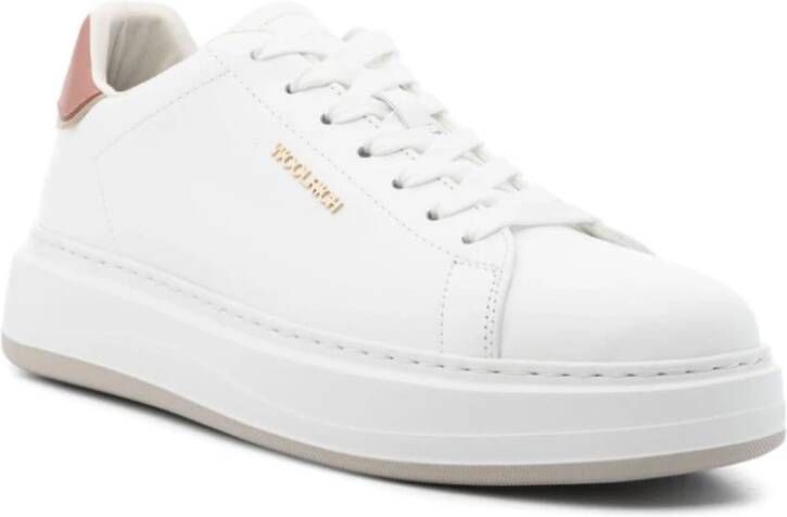 Woolrich Witte Sneakers met Contrasterende Hiel White Dames