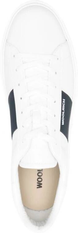 Woolrich Witte Sneakers Veters Rubberen Zool