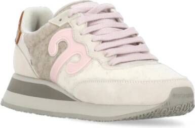 Wushu Ruyi Beige Leren Sneakers met Wol Inzet Multicolor Dames