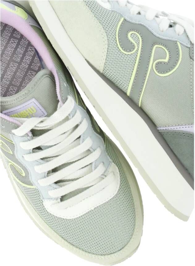 Wushu Ruyi Groene leren sneakers met Ruyi-logo