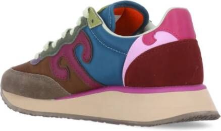 Wushu Ruyi Multicolor Stof Leren Sneakers Ronde Neus Multicolor Dames