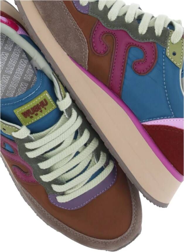 Wushu Ruyi Multicolor Stof Leren Sneakers Ronde Neus Multicolor Dames