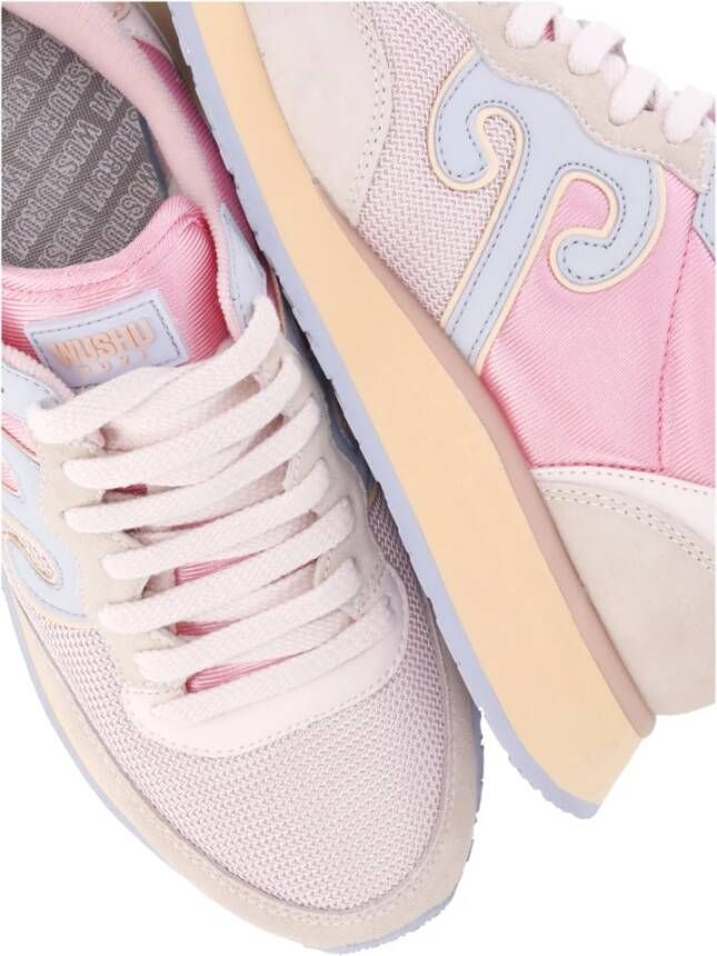 Wushu Ruyi Roze leren sneakers met Ruyi-logo