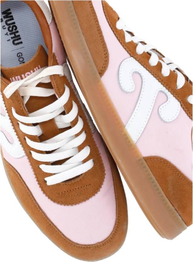 Wushu Ruyi Roze leren sneakers met Ruyi-logo