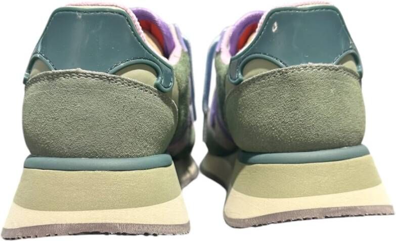 Wushu Ruyi Sneaker van suède en nylon met PU-details Green Dames
