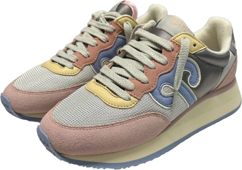 Wushu Ruyi Sneaker van suède en nylon rubberen zool Multicolor Dames