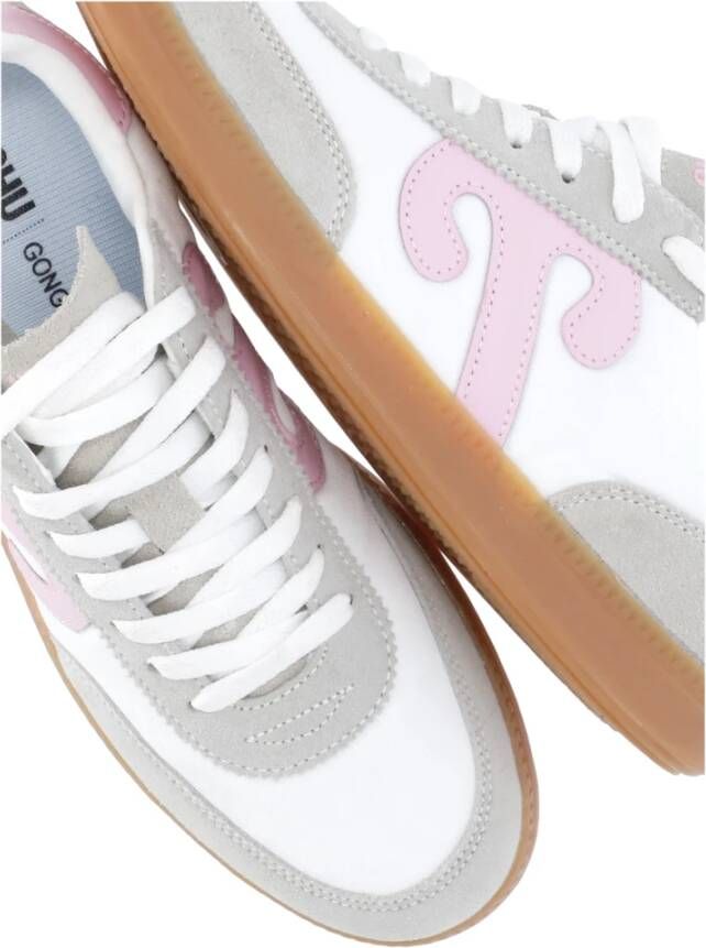 Wushu Ruyi Witte leren sneakers met ronde neus