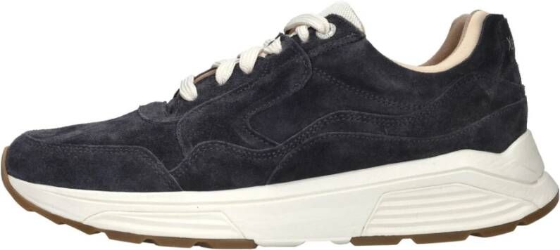 Xsensible Blauwe Leren Sneaker met Gevormd Voetbed en Verharde Hiel Blue Heren