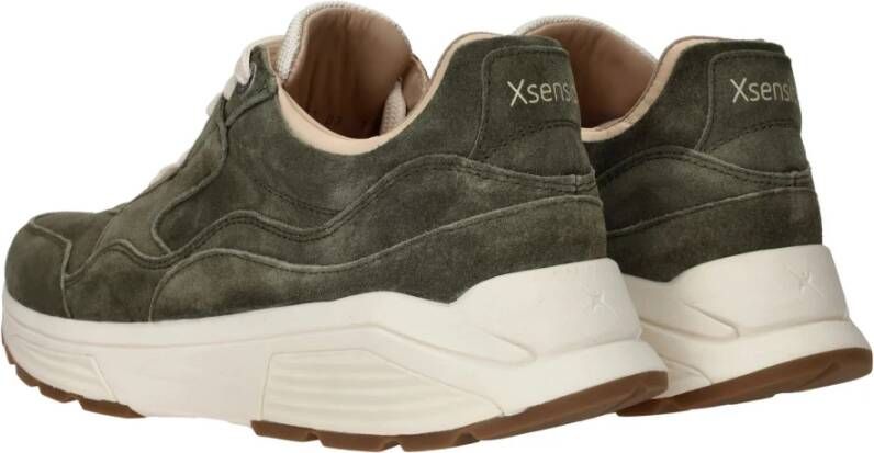 Xsensible Groene Sneaker met Gevormd Voetbed en Verharde Hiel Green Heren