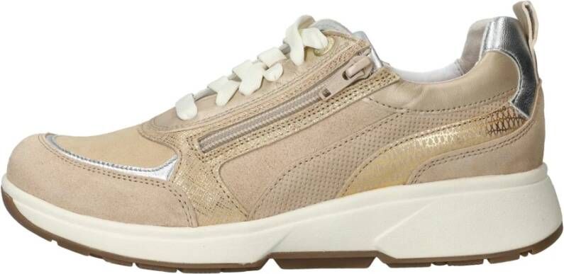 Xsensible Stijlvolle Stretch Sneakers voor Optimaal Comfort Beige Dames