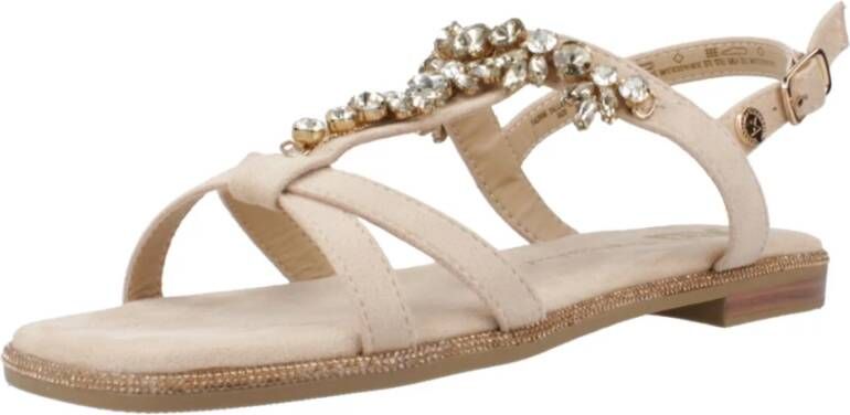 XTI Stijlvolle Platte Sandalen voor Vrouwen Beige Dames