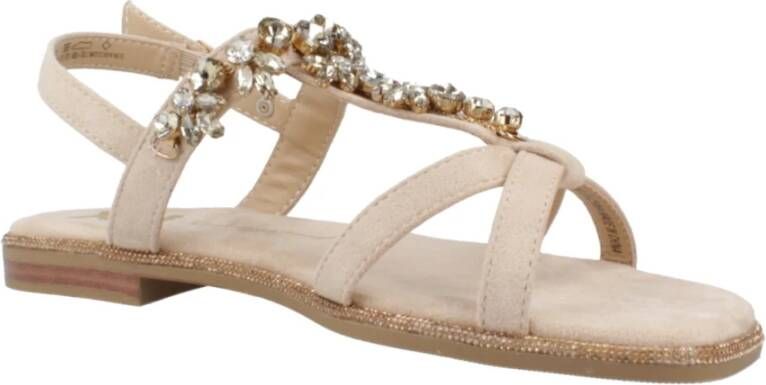 XTI Stijlvolle Platte Sandalen voor Vrouwen Beige Dames