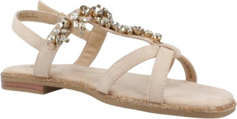 XTI Flat Sandals Beige Dames