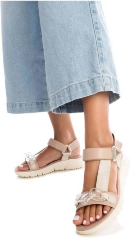 XTI Platte Sandalen Beige Dames