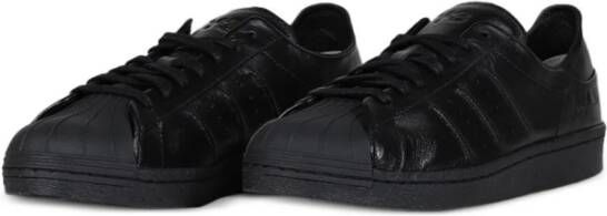 Y-3 Blauwe Leren Sneakers met Geperforeerde Details