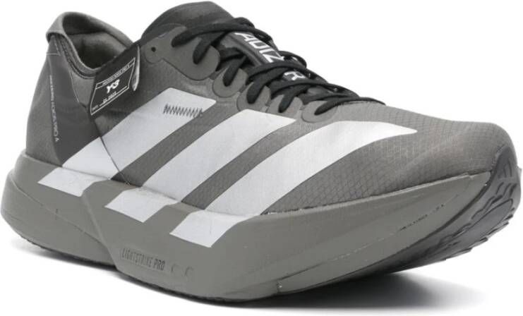 Y-3 Grijze Sneakers met 3-Stripes Logo