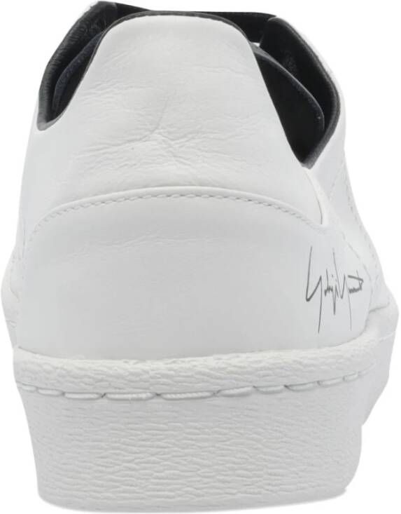 Y-3 Grijze Sneakers met Wit Leren Bovenwerk
