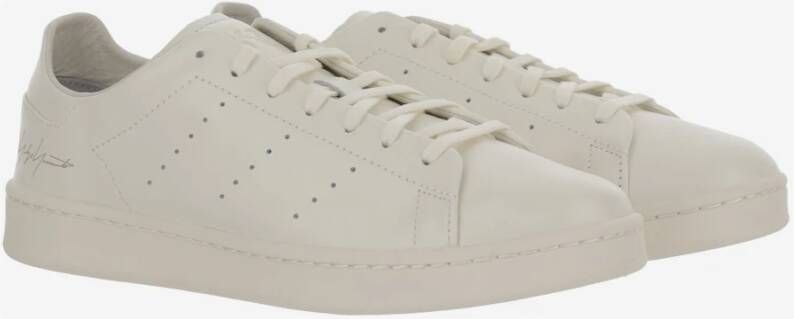 Y-3 Leren sneakers met ronde neus White Dames