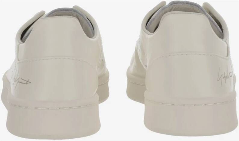 Y-3 Leren sneakers met ronde neus White Dames