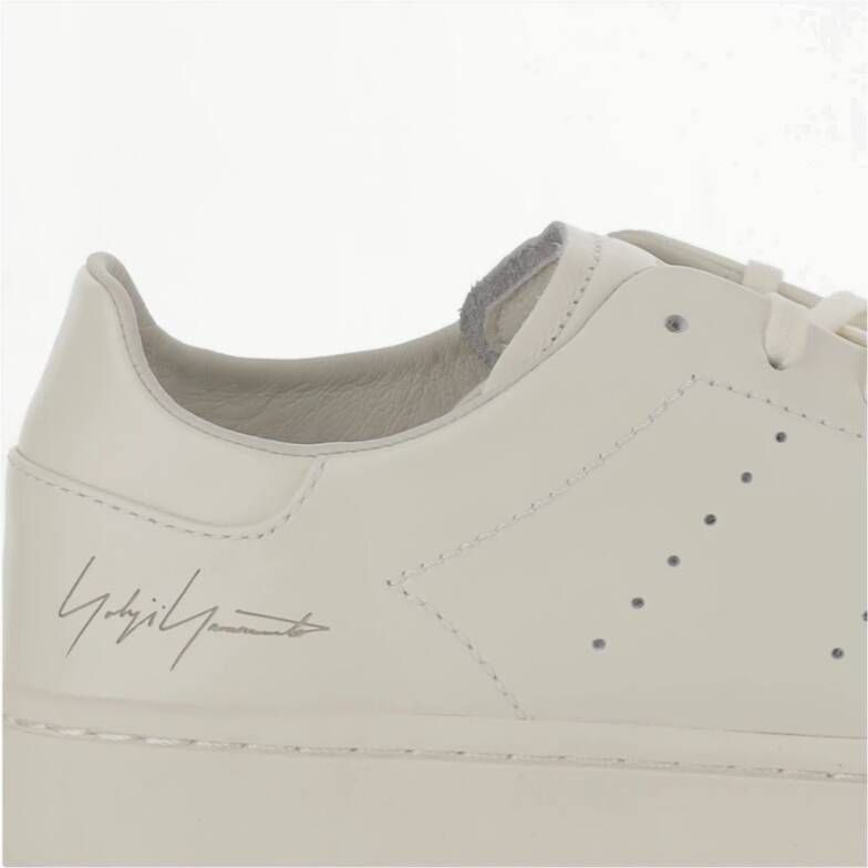 Y-3 Leren sneakers met ronde neus White Dames