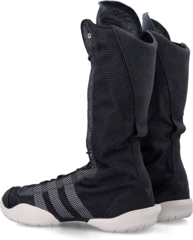 Y-3 Mesh Leren Laarzen met 3-Stripes